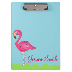 Porte-bloc Ile tropicale personnalisée Flamant rose rose