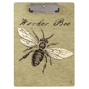 Porte-bloc Illustration Antique d'Abeille Ouvrière Insecte Vi