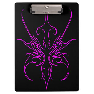 Porte-bloc Illustration d'art linéaire tribal noir et rose in