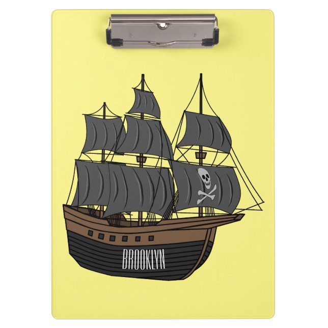 Porte-bloc Illustration de bateau pirate (Devant)