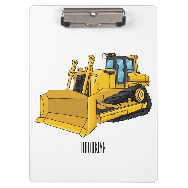 Porte-bloc Illustration de dessin animé Bulldozer (Devant)