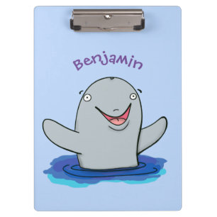 Porte-bloc Illustration de dessin animé de marsouin heureux a