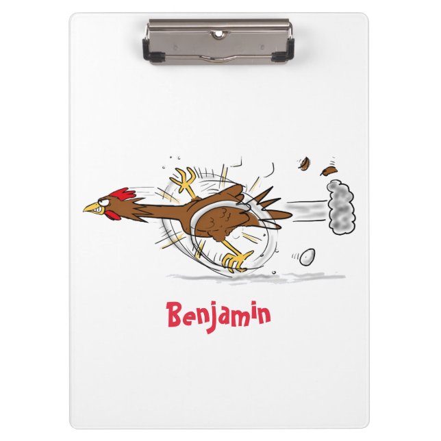 Porte-bloc Illustration de dessin animé de poulet cool couran (Devant)