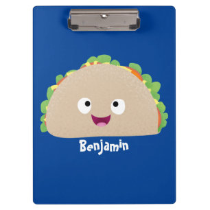 Porte-bloc Illustration de dessin animé de taco mignon souria