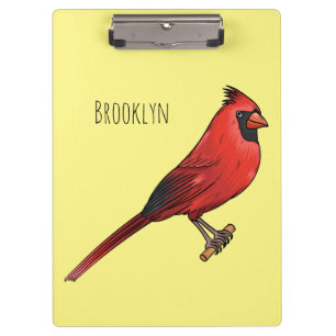 Porte-bloc illustration de dessin animé d'oiseau cardinal du