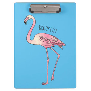 Porte-bloc Illustration de dessin animé d'oiseau flamant rose
