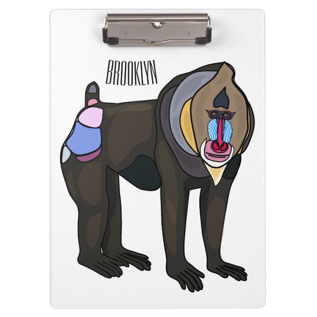 Porte-bloc Illustration de dessin animé Mandrill (Devant)