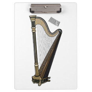 Porte-bloc Illustration de dessin animé sur la harpe