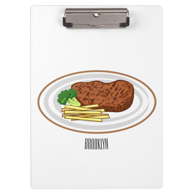 Porte-bloc Illustration de dessin de steak (Devant)