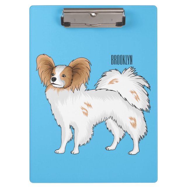 Porte-bloc Illustration de dessin pour chien de Papillon (Devant)