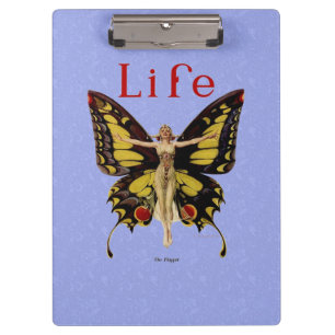 Porte-bloc Illustration de femme volant papillon flapper