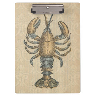 Porte-bloc Illustration de homard vintage : damas côtier 