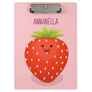 Porte-bloc Illustration de la fraise Cute kawaii