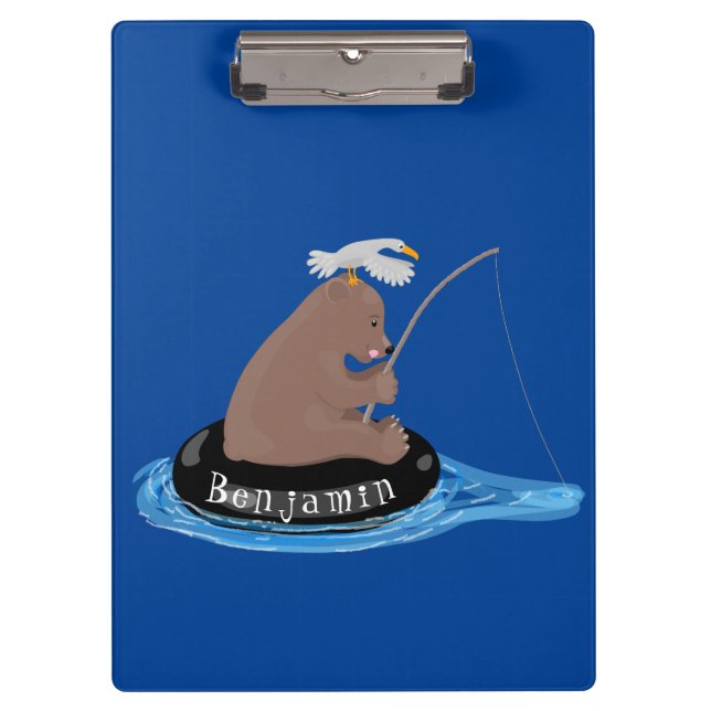 Porte-bloc Illustration de la pêche de l'ourson mou (Devant)