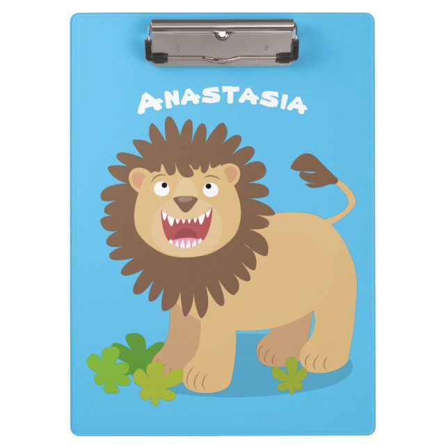 Porte-bloc Illustration de l'effervescence de lions heureux (Devant)