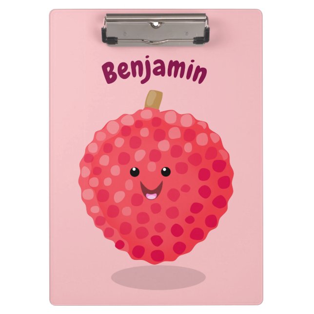 Porte-bloc Illustration de litchee rose mignon (Devant)