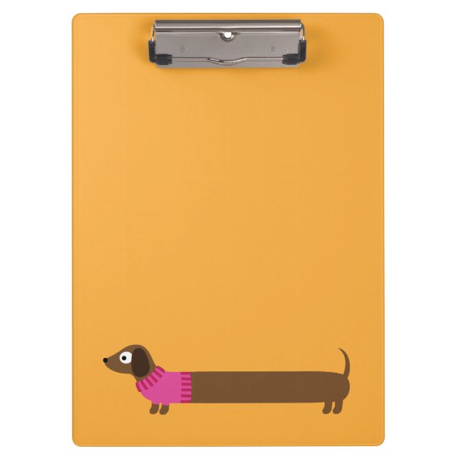 Porte-bloc Illustration de mignonne long Dachshund (Devant)