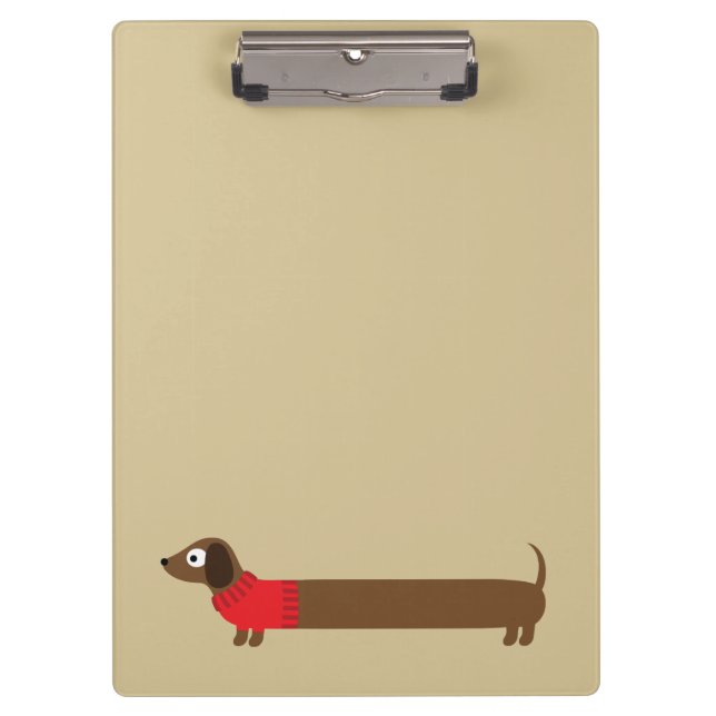 Porte-bloc Illustration de mignons longs Dachshund (Devant)