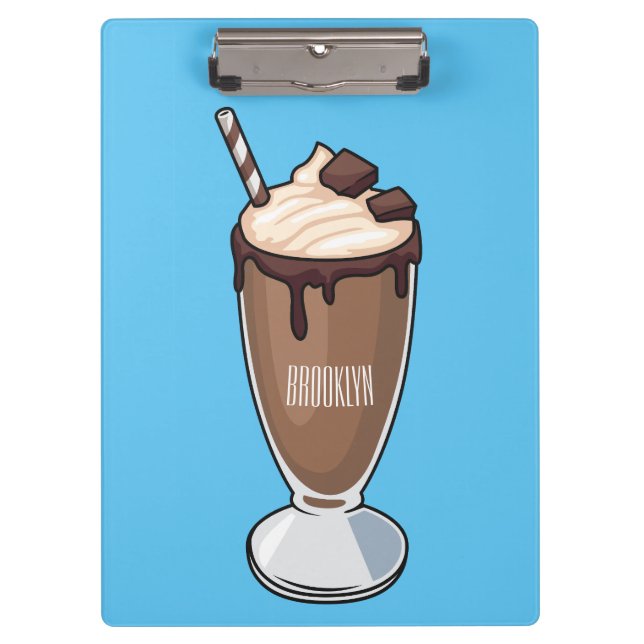Porte-bloc Illustration de milk-shake au chocolat (Devant)