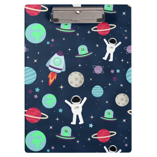 Porte-bloc illustration de motif spatial (Devant)
