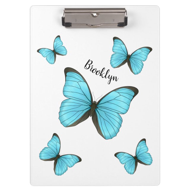 Porte-bloc Illustration de papillons Morpho (Devant)