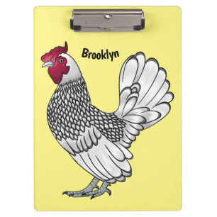 Porte-bloc illustration de poulet Sebright de dessin animé