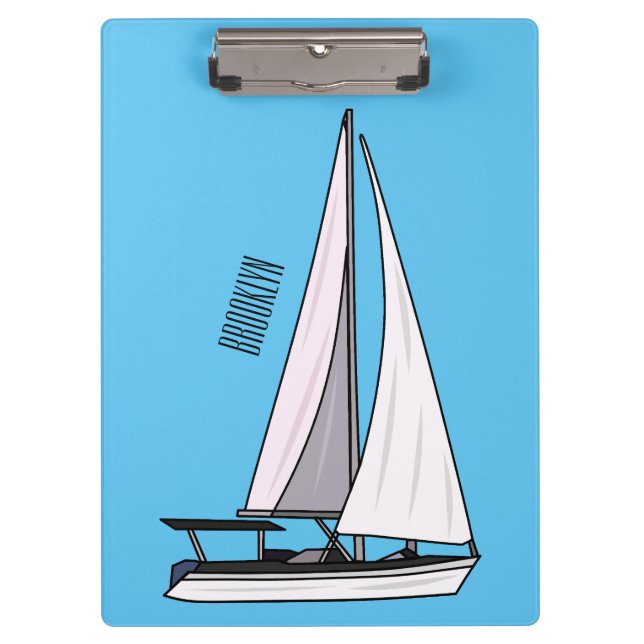 Porte-bloc Illustration de voilier (Devant)