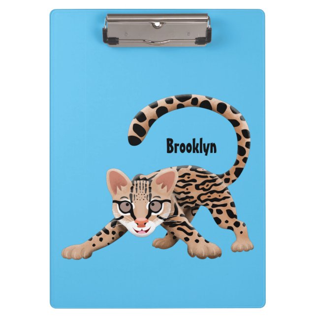 Porte-bloc Illustration d'ocelot mignon (Devant)