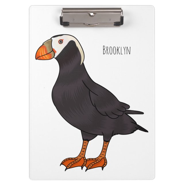 Porte-bloc Illustration d'oiseau bouffon touffu (Devant)