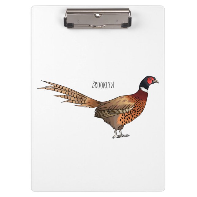 Porte-bloc Illustration d'oiseau faisan à cou circulaire (Devant)