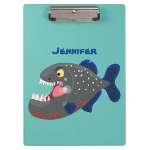 Porte-bloc Illustration drôle de piranha affamée