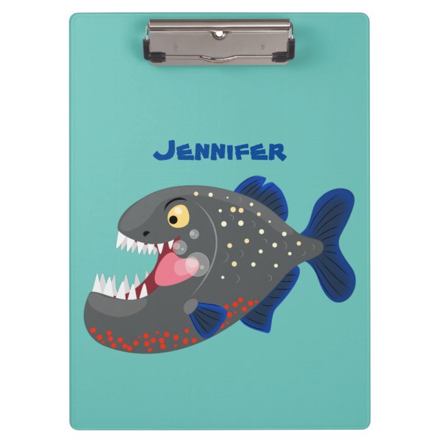Porte-bloc Illustration drôle de piranha affamée (Devant)