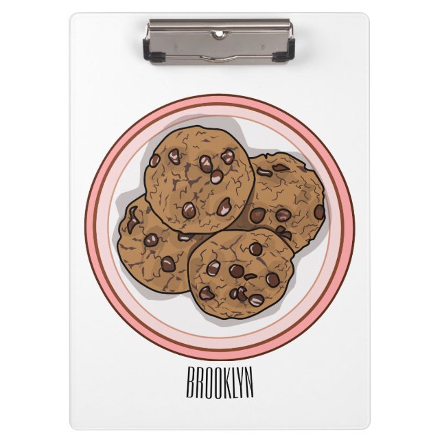 Porte-bloc Illustration du cookie de puce à chocolat (Devant)