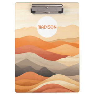 Porte-bloc Illustration du paysage Abstrait du nom personnali