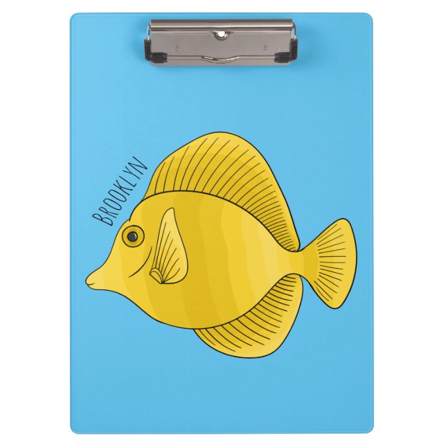 Porte-bloc Illustration du poisson-tang jaune (Devant)