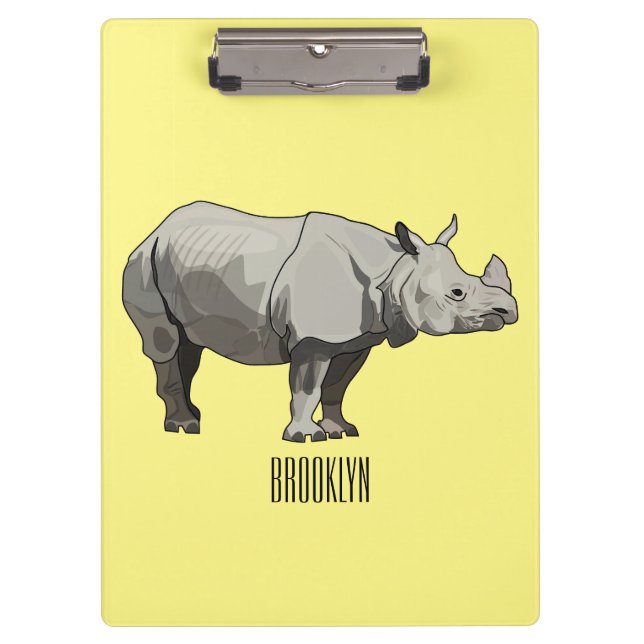 Porte-bloc Illustration du rhinocéros de Javan (Devant)