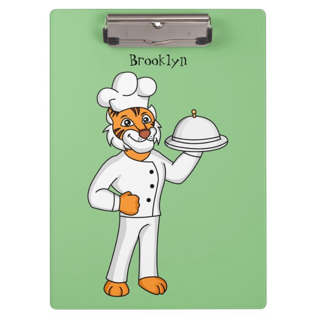 Porte-bloc Illustration d'un chef tigre drôle et mignon (Devant)