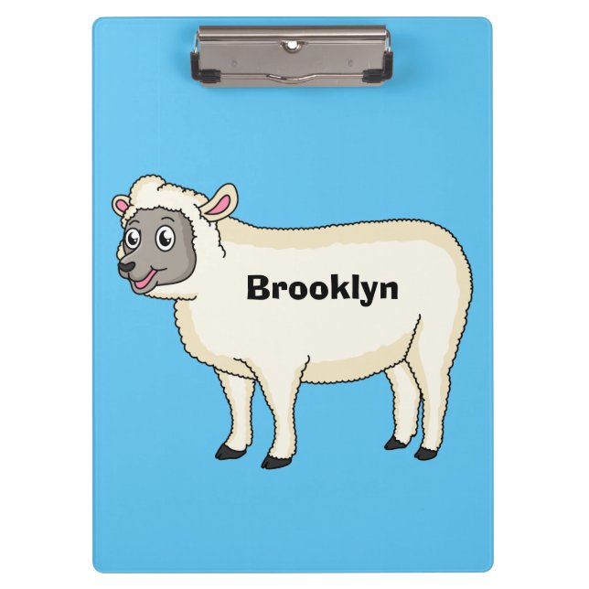 Porte-bloc Illustration d'un mouton joyeux (Devant)