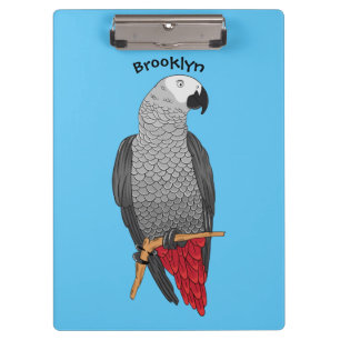 Porte-bloc Illustration d'un perroquet gris en Afrique