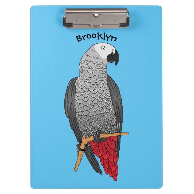 Porte-bloc Illustration d'un perroquet gris en Afrique (Devant)