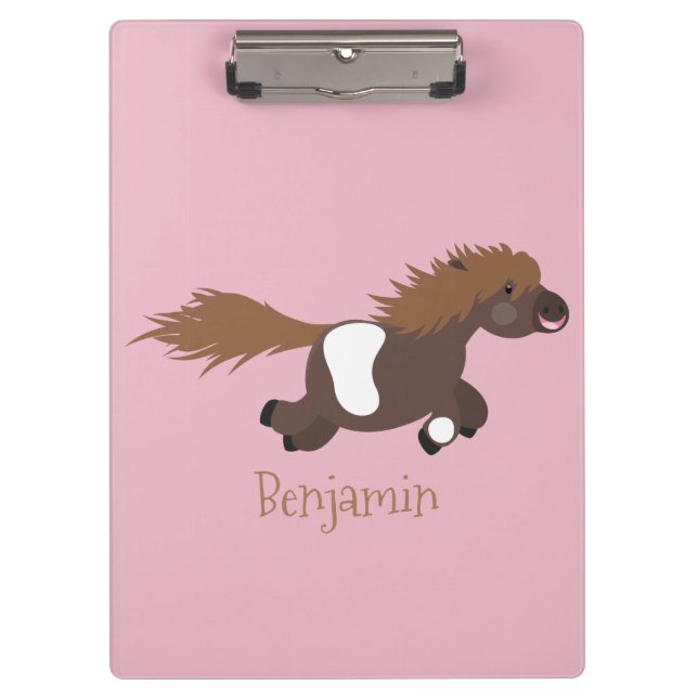Porte-bloc Illustration d'un poney de Shetland mignon (Devant)