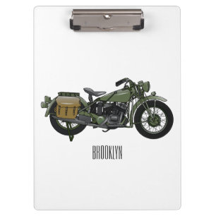 Porte-bloc Illustration d'une moto de croiseur militaire
