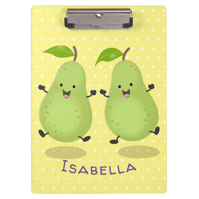 Porte-bloc Illustration d'une paire de poires mignonne (Devant)