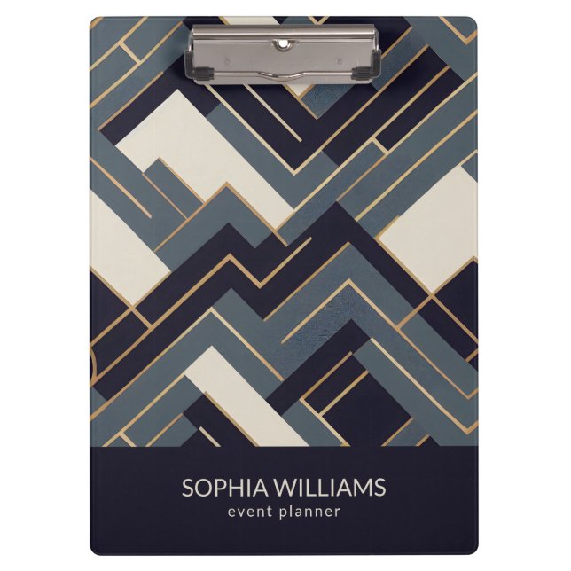 Porte-bloc Illustration géométrique en or (Devant)