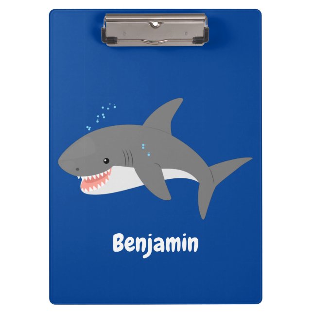 Porte-bloc Illustration joyeuse du grand requin blanc (Devant)