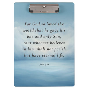 Porte-bloc Image du verset biblique Jean 3:16