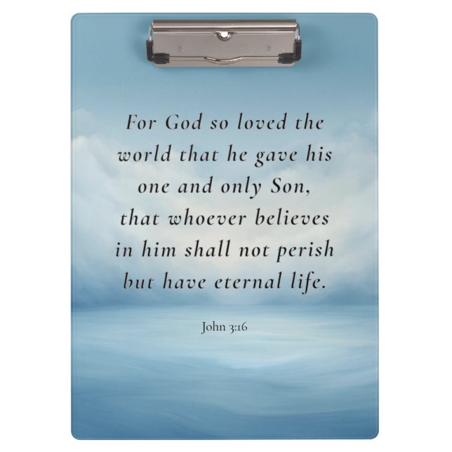 Porte-bloc Image du verset biblique Jean 3:16 (Devant)