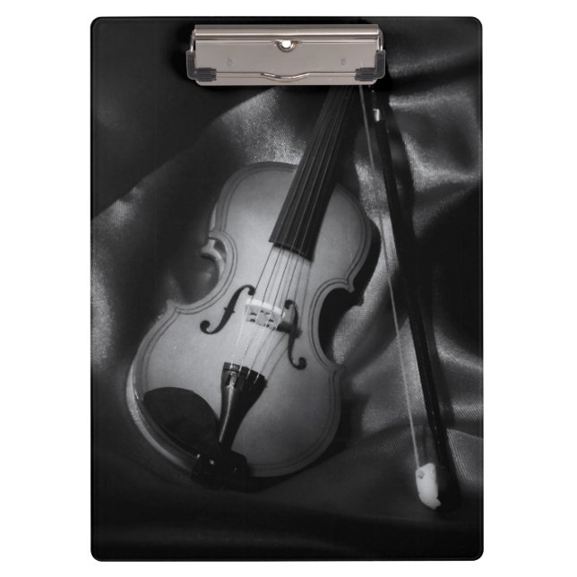 Porte-bloc Image en noir et blanc d'un violon nature morte (Devant)