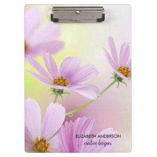 Porte-bloc Image personnalisé & Fleurs roses aquarelle