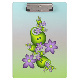 Porte-bloc Imaginaire Floral Fleurs Lilac Formes vertes Fract